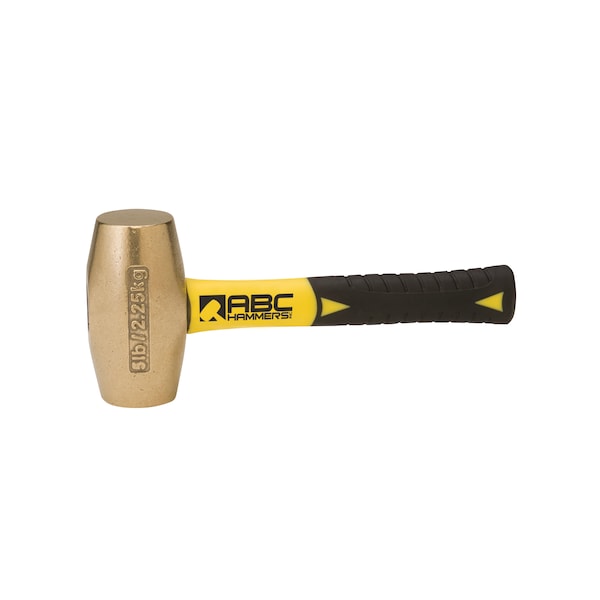 5 lb. Brass Hammer with 8" Fiberglass Handle